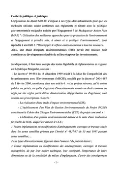 Etude d'impacts du projet de traitement des dechets