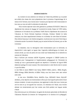 Problematique du lire-ecrire dans le primaire Ivoirien