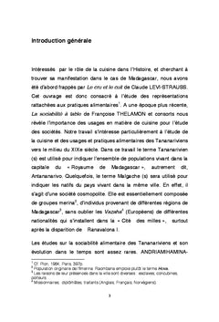 Cuisine et sociabilite A table chez les Tananariviens (1854-1868)