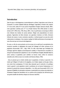 Evaluation du niveau de fertilité des sols de la commune de Djidja