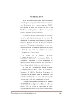 Specification des Materiaux Selectionnes pour Chaussee