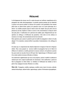 Mecanismes de prediction de la propagation A apprentissage