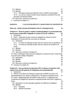 Acculturation et adaptation psychosociales