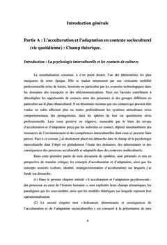 Acculturation et adaptation psychosociales