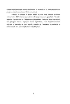Acculturation et adaptation psychosociales