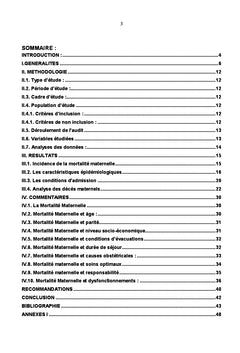 Audit des deces maternels