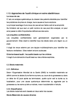 Audit des deces maternels