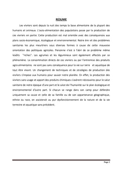 Production des vivriers biologiques et leurs commercialisations