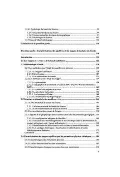 Etude des ressources en eau souterraine de la depression piezometrique
