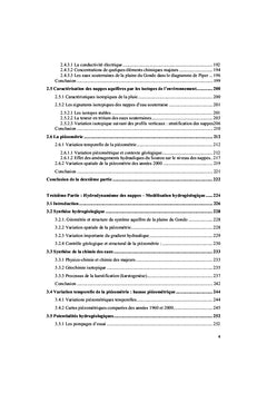 Etude des ressources en eau souterraine de la depression piezometrique