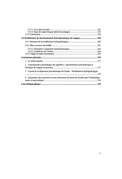 Etude des ressources en eau souterraine de la depression piezometrique