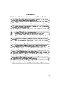 Etude des ressources en eau souterraine de la depression piezometrique