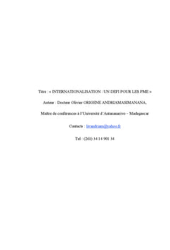 Internationalisation : un defi pour les PME