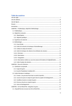 Impacts du PROCOTON sur l'acces et le controle des ressources