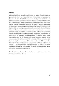Impacts du PROCOTON sur l'acces et le controle des ressources