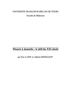 Mourir à domicile : Le défi du XXIe siècle