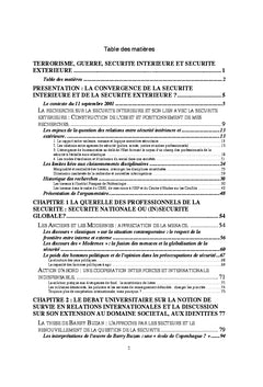 Terrorisme, guerre, securite interieure, securite exterieure