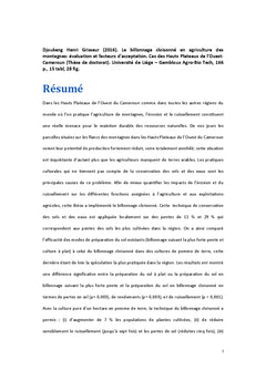 Le billonnage cloisonné en agriculture des montagnes, Cameroun