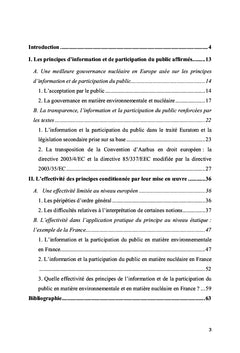 Information et participation du public en matiere nucleaire en europe
