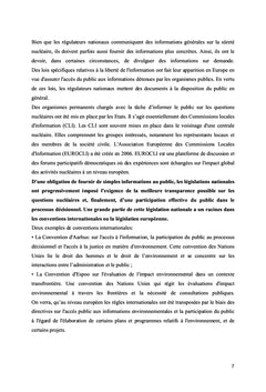 Information et participation du public en matiere nucleaire en europe