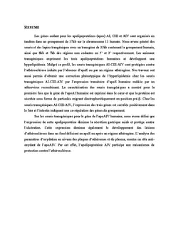 Animaux transgéniques et athérosclérose