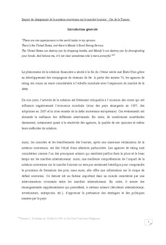 Impact du changement de la notation souveraine sur le marché boursier