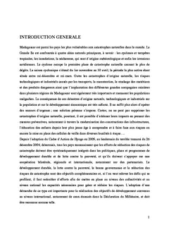 Reflexion pour la gestion des risques et des catastrophes A Madagascar