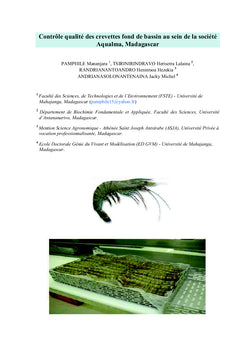 Controle qualites des crevettes fond de bassin au sein de AQUALMA