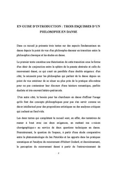 Trois esquisses d'un philosophe en danse