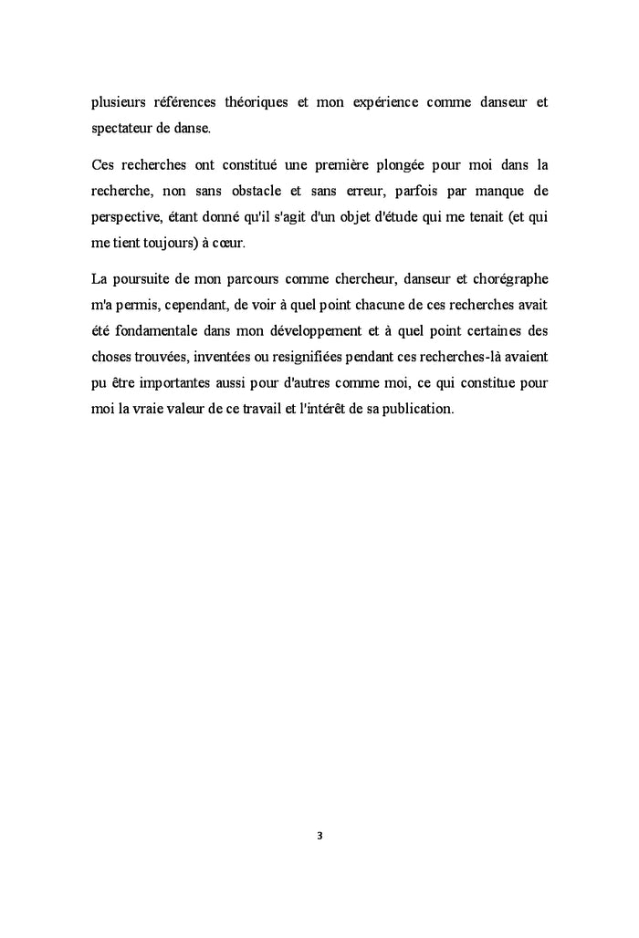 Trois esquisses d'un philosophe en danse