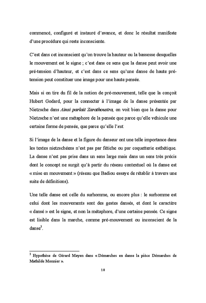 Trois esquisses d'un philosophe en danse