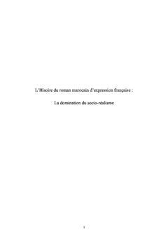 Le roman marocain d'expression française: Domination du socio-realisme