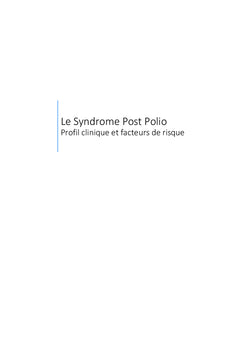 Le syndrome post polio
