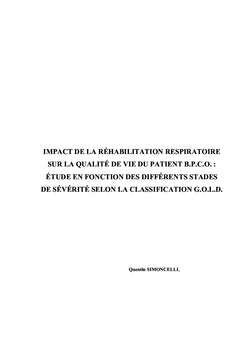 Impact de la réhabilitation respiratoire sur la qualité de vie du BPCO