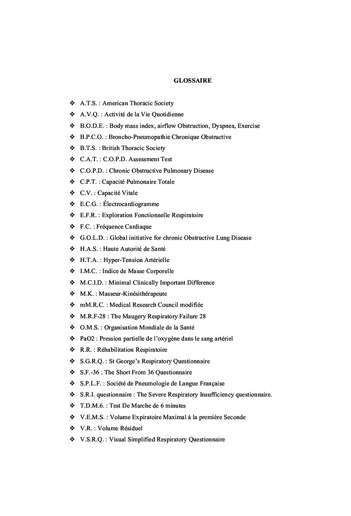 Impact de la réhabilitation respiratoire sur la qualité de vie du BPCO