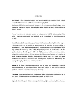Impact de la réhabilitation respiratoire sur la qualité de vie du BPCO