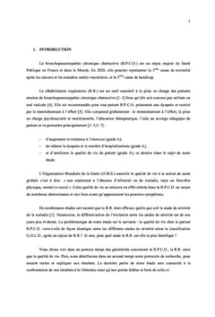 Impact de la réhabilitation respiratoire sur la qualité de vie du BPCO