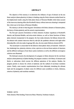 Analyse non linéaire des plaques Reissner-Mindlin
