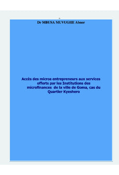 Accès des micros entrepreneurs aux services offerts par les IMF à Goma