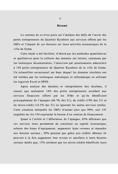 Accès des micros entrepreneurs aux services offerts par les IMF à Goma