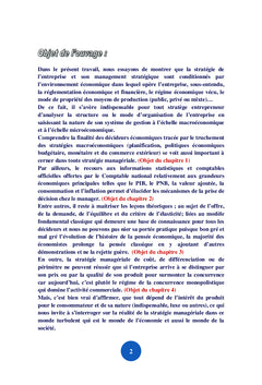Management Strategique et environnement economique de l'entreprise