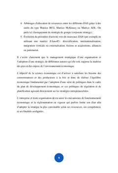 Management Strategique et environnement economique de l'entreprise