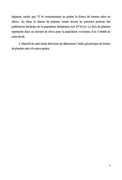 Index glycemique du foutou de plantain mUr A la sauce graine