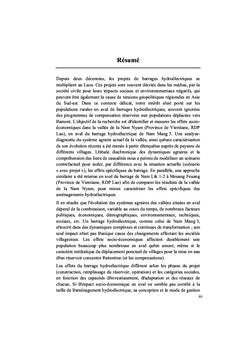 Evaluation de l'impact socio-economique en aval