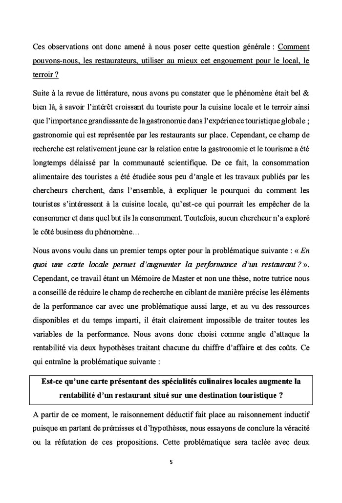 Le patrimoine culinaire local: une voie pour accroître sa rentabilité