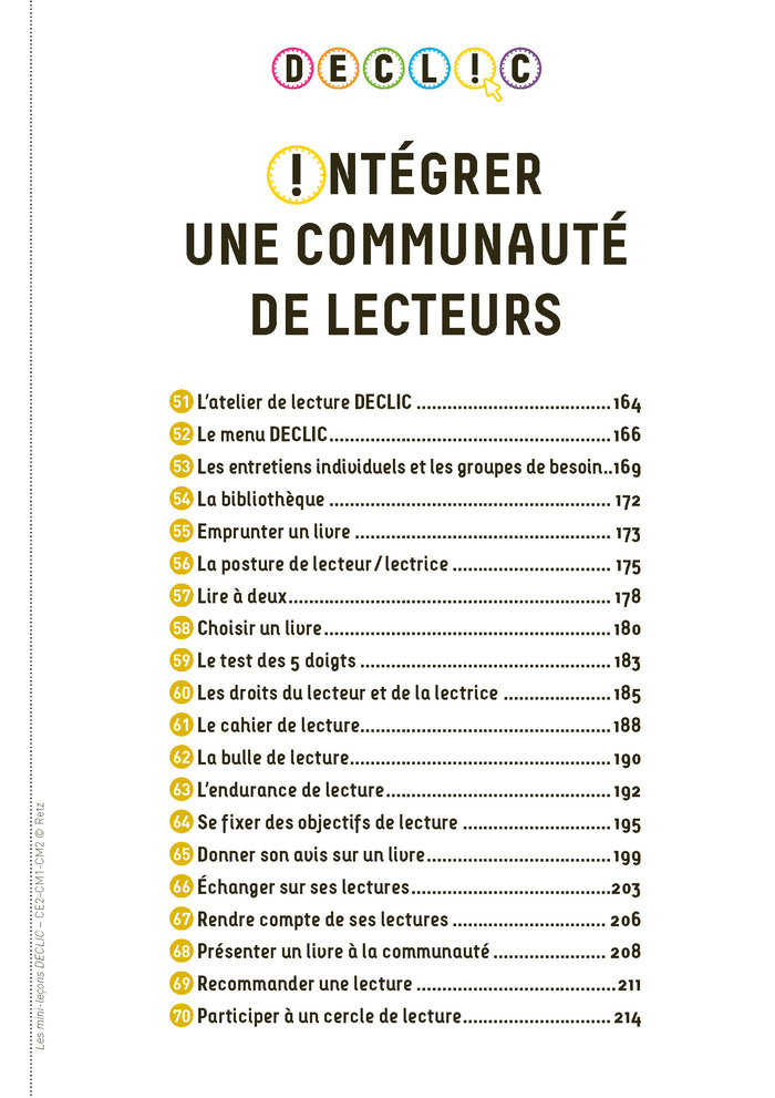 L'atelier de lecture DECLIC - Les mini-leçons CE2 - CM1 - CM2