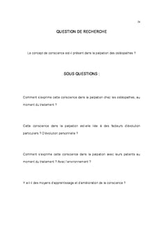 Palpation et conscience en ostéopathie