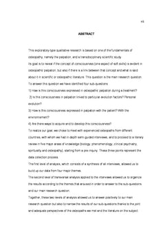 Palpation et conscience en ostéopathie