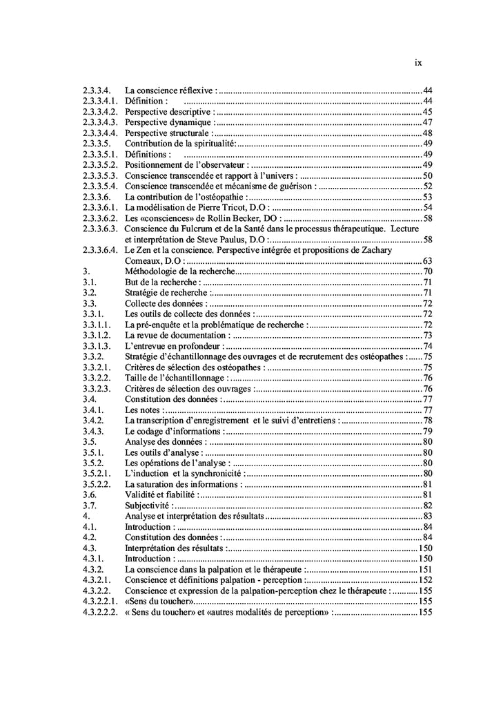 Palpation et conscience en ostéopathie