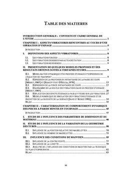 Comportement dynamique des pièces à parois minces en usinage